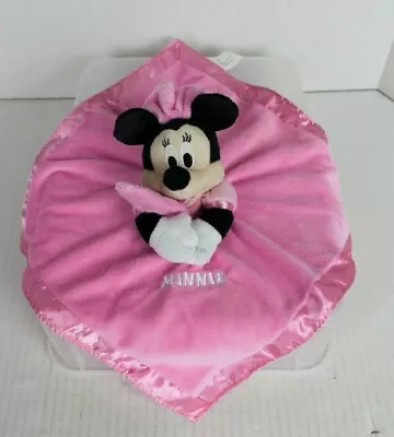 DISNEY Minnie Mouse Lovey Pink Security Blanket Lovie Wubbie Made In USA • $17.14