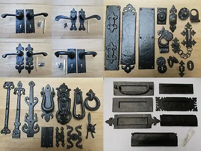 £29.99 • Buy BLACK CAST IRON Door Furniture Main Front Entrance Traditional Accessories