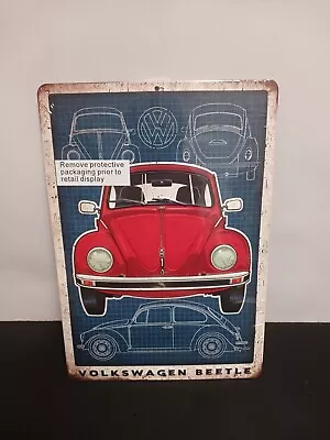 New Volkswagen Beetle Metal Embossed Sign 9x13  Oem • $18.95