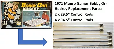 1971 Munro Games Bobby Orr Hockey Replacement Parts: 6 Total Control Rods • $35