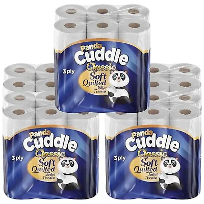 Unscented Toilet Paper Rolls 3ply Bulk Loo Tissue Multi Packs-18-135 Rolls • £8.47