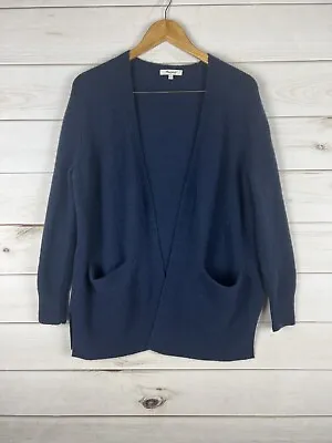 Madewell Cardigan Sweater Womens Small Blue Merino Wool Blend Open Front Pockets • $19.99