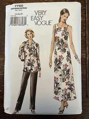 Vogue 7750 UNCUT Sewing Pattern Misses' Petite Dress Shirt & Pants Size 14-18 • $9.99