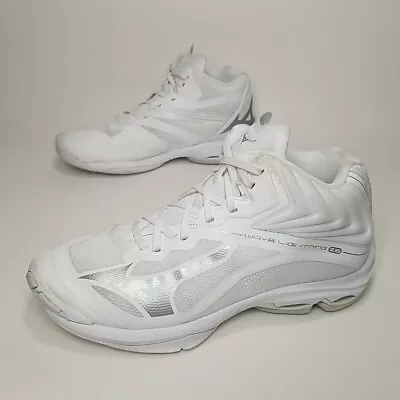 Mizuno Wave Lightning Z6 Volleyball Women's Athletic Shoe Size 8.5 White/Silver • $79.99