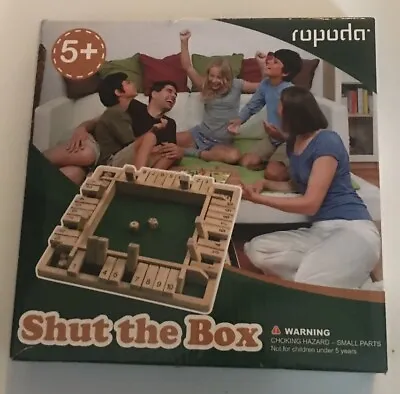 EUC 4Player  Shut The Box Dice Game Classic 4 Sided Wooden Board Game For Kids • $15