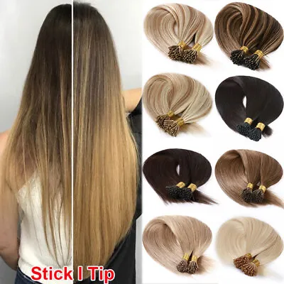 CLEARANCE 200pcs I-Tip Stick Tip Hair REAL Human Hair Extensions Micro Ring Bead • $36.80