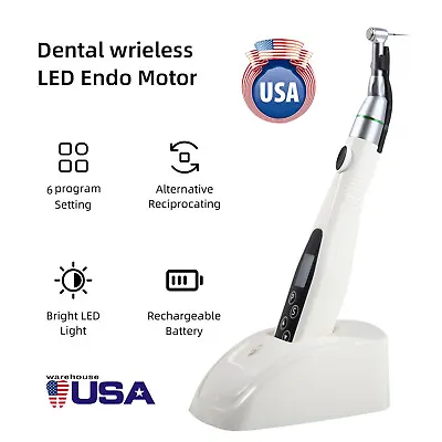 Dental LED Wireless Endo Motor 16:1 Mini Contra Angle Root Canal Treatment • $161.98