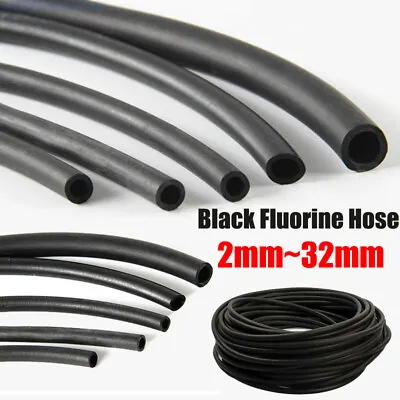 Black Fluorine Rubber Tube Fuel Hose-Engine PetrolOil Line Fuel Pipe ID 2~32mm • $3.85