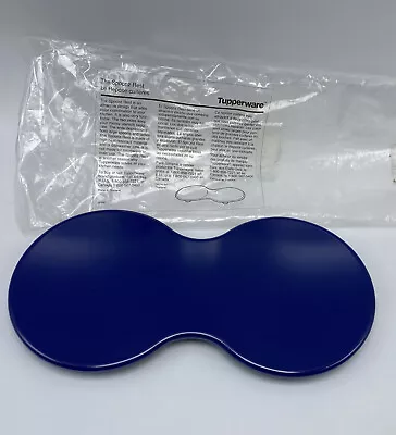 Vintage Footed TUPPERWARE The SPOONZ Rest Double Spoon Rest  #2763A-3 Dark Blue • $14