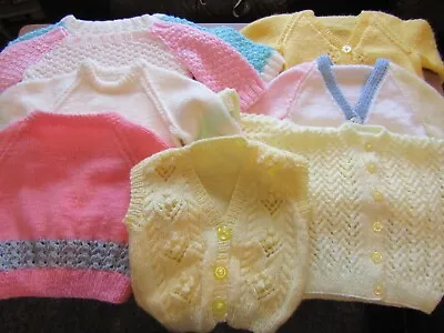 Assorted New Hand Knitted Baby Cardigans & Jumpers Age 3-6 Months. • £8.50