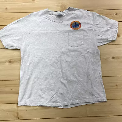 Vintage Hanes Grey Beefy-T North American Top Gun T-Shirt Men's Size XL • $18