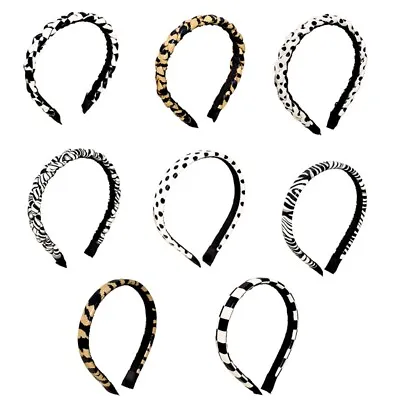 Leather Headband Twist Braid Plaid Hair Hoop Vintage Leopard Print Hairband • $4.88