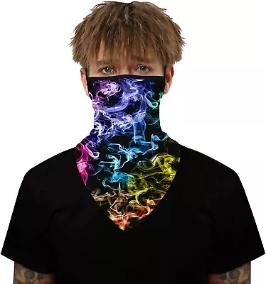 $9.99 • Buy 2 Pcs Smoke Bandana Face Cover W/Ear Loop Mask Neck Gaiter Reusable Washable