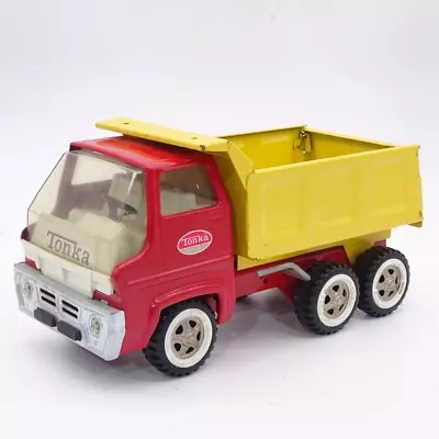 Tonka Dump Truck Red And Yellow 13240 Tipping Lever 1970s Toy Metal Truck • £30