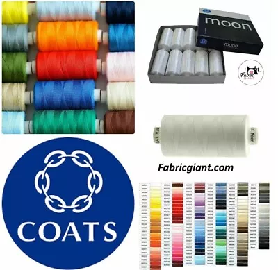 £2.85 • Buy Coats Moon Sewing Machine Polyester Overlocking Thread Cotton 1000 Yard 192 Cols