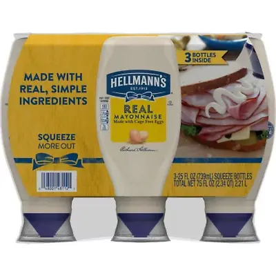 Hellmann'S Real Mayonnaise (25 Oz. 3 Pk.) FREE SHIPPING • $23.57