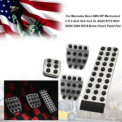  AT Brake Clutch Pedal Pad Cover For Mercedes Benz AMG MT Mechanical C E S GLK • $16.79