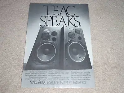 Teac 61106112 Speaker Ad 1984Article Very Rare Ad • $13.49