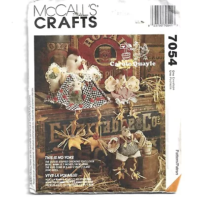 McCall's Crafts Pattern 7054 Stuffed Chickens 1994 New Uncut • $9.89