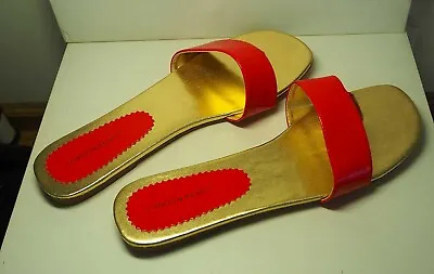 London Rebel Shiny Patent Red  Sandals /sliders Size 8 • £25