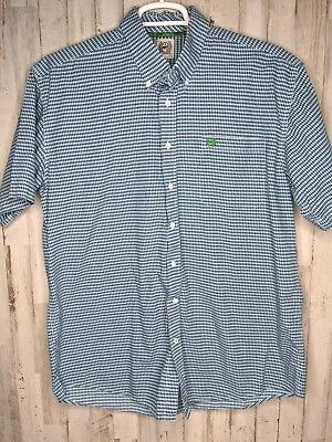 Cinch Button Shirt Mens Size Large L Blue Geometric Short Sleeve Western Cowboy • $19.51