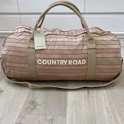 BNWT Country Road Canvas Cotton Tote Bag Woman Man Unisex Overnight Tote Bag Zip • $59.99