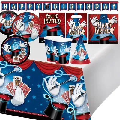 Magic Birthday Party Supplies Decorations Party Bags Balloons Tableware Banner • £4.15