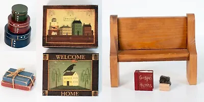 Wooden Dollhouse Size Furniture 9 Pieces Vintage Shelf Sitters • $11.99