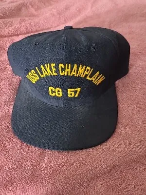 Vtg Adjustable Strapback Old Tag New Era USS Lake Champlain Trucker Hat Cap • $14