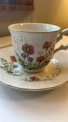 Vintage Mikasa MARGAUX D1006 Floral Teacup Cup & Saucer Set Discontinued EUC   • $7