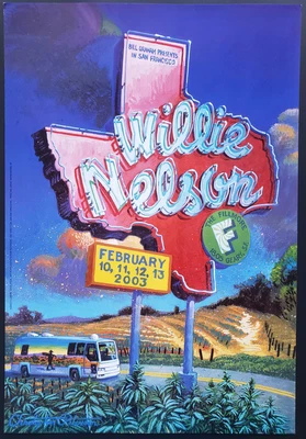 $44.04 • Buy Willie Nelson Concert Poster 2003 F-554 Fillmore