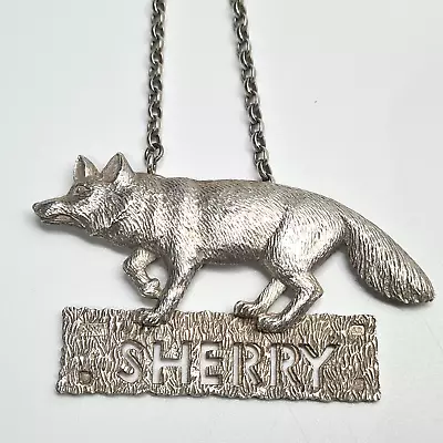 Vintage Sherry Sterling Silver Fox Decanter Label By Mappin & Webb Ltd 1976 • $317.05