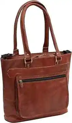 Vintage Genuine Leather Tote Bag Handbag Shopper Purse Shoulder Bags Women • $61.10