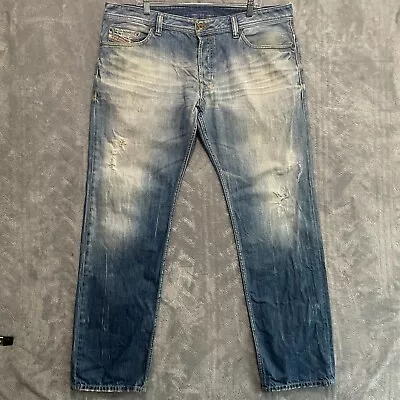 Diesel Safado Jeans 40 (Actual 41x33) Straight Leg Medium Wash Distressed • $39.99