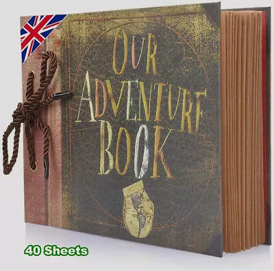 2x Scrapbook Photo Album Vintage Our Adventure Book Memory Anniversary DIY Gift • £8.95