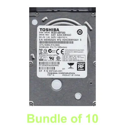 10x Toshiba (MQ01ABF050) 500GB Internal 5400 RPM HDD - Bundle • £79.99