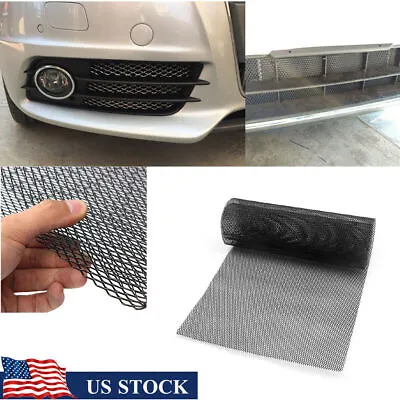 $16.19 • Buy Aluminium Black 100×33cm Rhombus Style Grille Net Universal For Bumper Body Kit