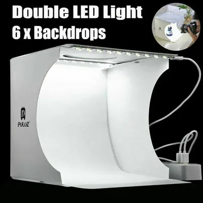 Photo Light Box Portable Small Shooting Tent White Cube Studio LED Kit Room Mini • $25.65