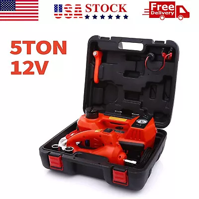 Electric Hydraulic Floor Jack Car Jack Lift 5 Ton 12V DC Electric Impact Wrench • $108.99