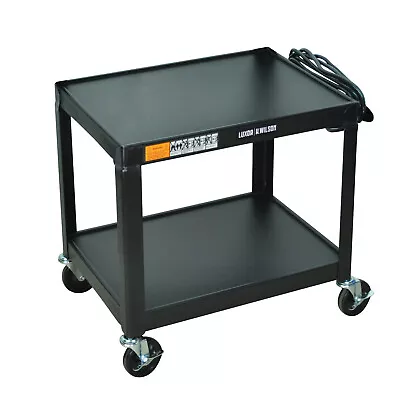 Luxor Fixed Height Steel A/V Cart - Two Shelves Black • $174.66