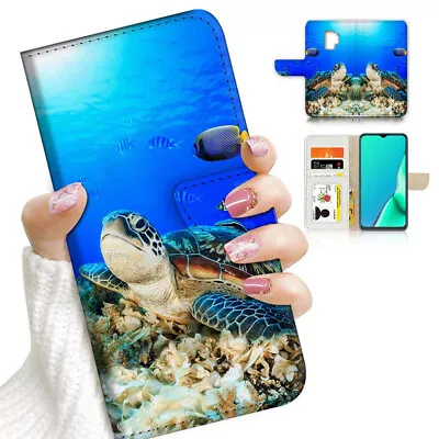 ( For Samsung S9 ) Wallet Flip Case Cover AJ23202 Turtle In Sea • $12.99