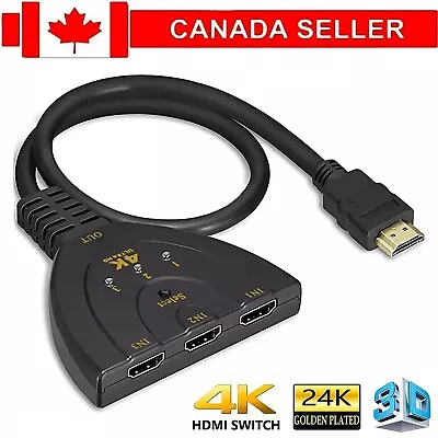 3 PORT HDMI SPLITTER CABLE MULTI SWITCH SWITCHER HUB For LCD HDTV PS3 XBOX • $5.30