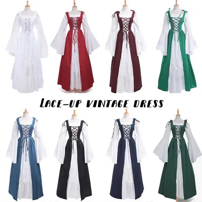 £32.80 • Buy Women Medieval Renaissance Victorian Long Dress Costume Gothic Witch Fancy Dress
