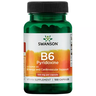 Vitamin B-6 As Pyridoxine 100 Mg 100 Capsules B 6 Energy Booster Nervous System • $8.90