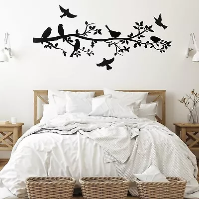 5 Pcs Metal Wall Art Birds On The Branch Metal Wall Art Decor Hanging Leaves Wit • $29.97