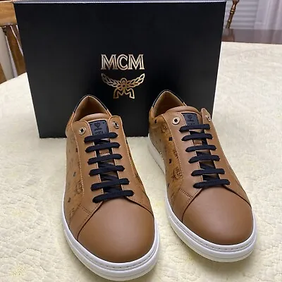 NIB MCM M. Lt TERRAIN DERBY Visetos Leather Sneakers Men’s Size 44 (11)US • $350