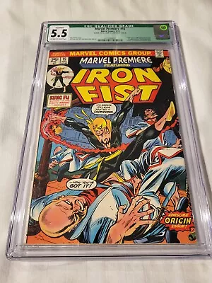 Marvel Premiere #15 Cgc 5.5 1974 1st App & Origin Of Iron Fist • $159.30