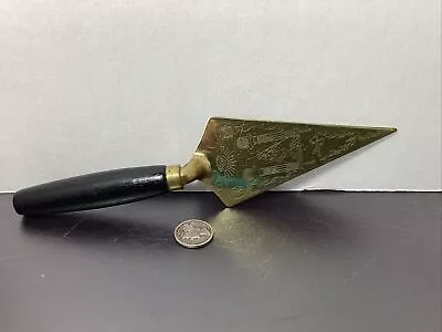 Masonic Etched Trowel Letter Opener Black & Gold • $9.99