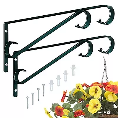 Sanduby Plant Hangers Outdoor 2 Pack 15.5 Inch Metal Plant Hooks For Wall Decor • $19.50