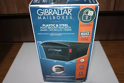 GIBRALTER Mailsafe Locking Post Mount Mailbox RSKB0000 - Black • $99.99